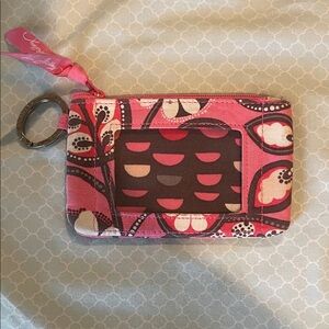Vera Bradley Pink and Brown Card Holder